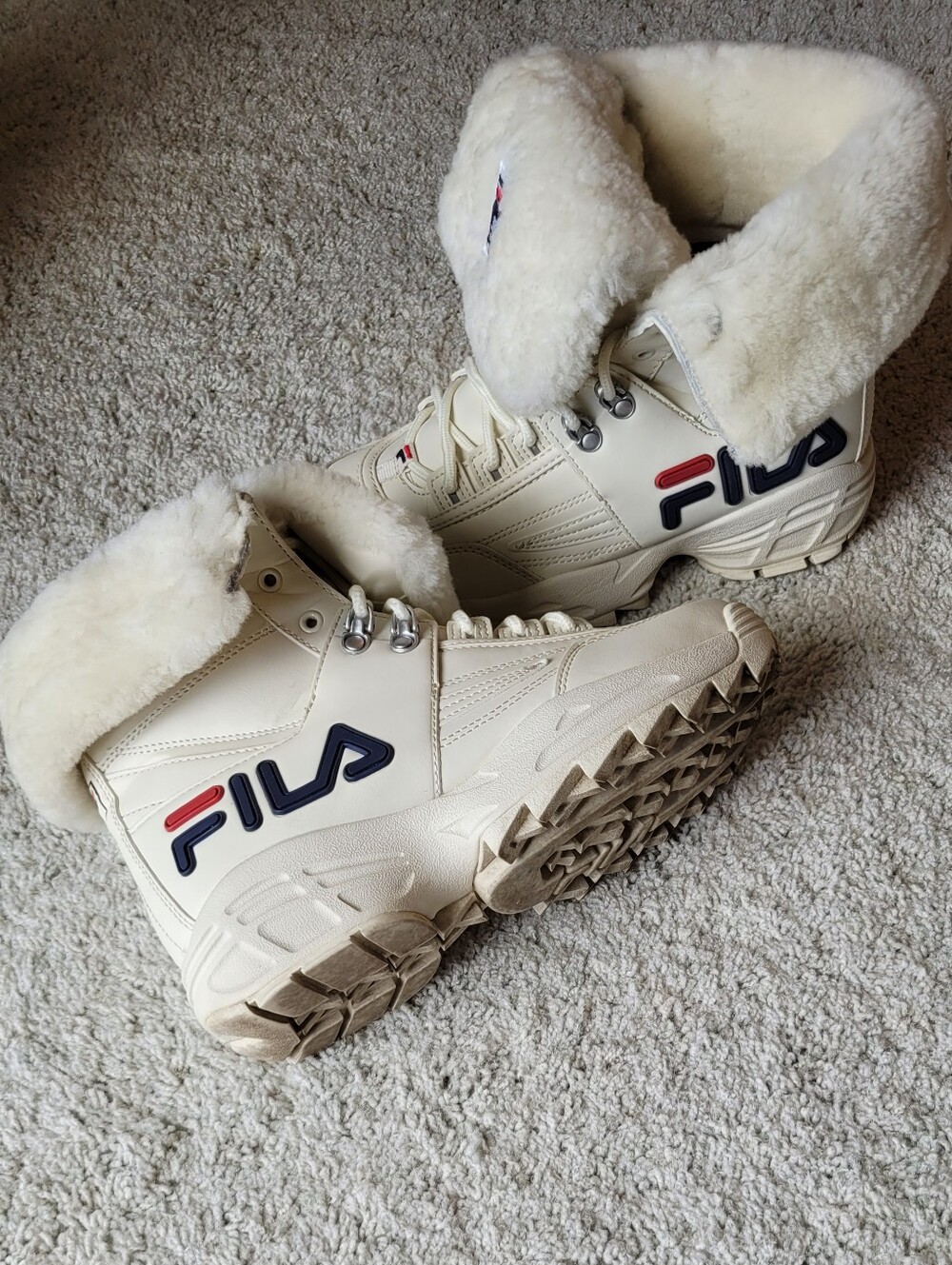Fila "The Disruptor Shearling" Modern Style Serrated Lug Sole Boot Awesome Look